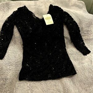 Black blouse brand Boston proper size xxs brand new